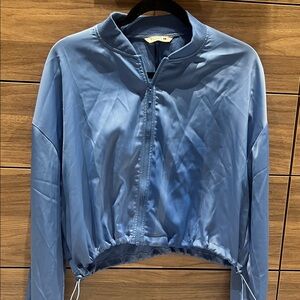 Point collection satin bomber zip up size l NWT